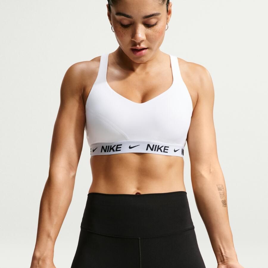 Nike Indy High Support padded verstelbare sport-bh Wit