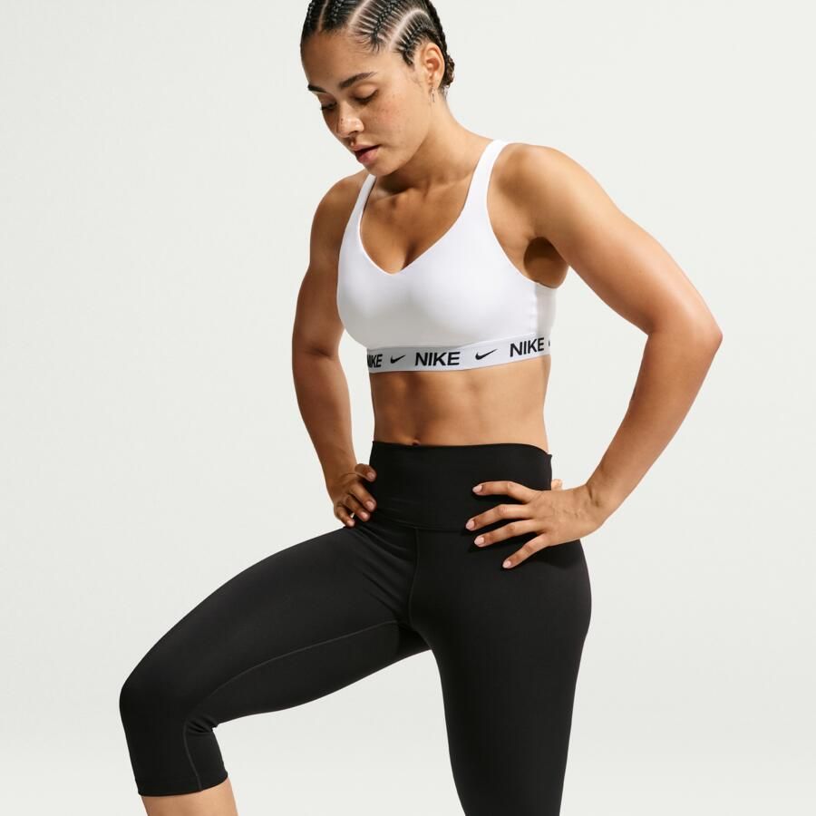 Nike Indy High Support padded verstelbare sport-bh Wit - Foto 3
