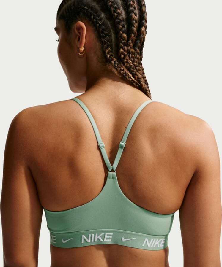 Nike Indy Light Support padded verstelbare sport-bh Groen - Foto 4