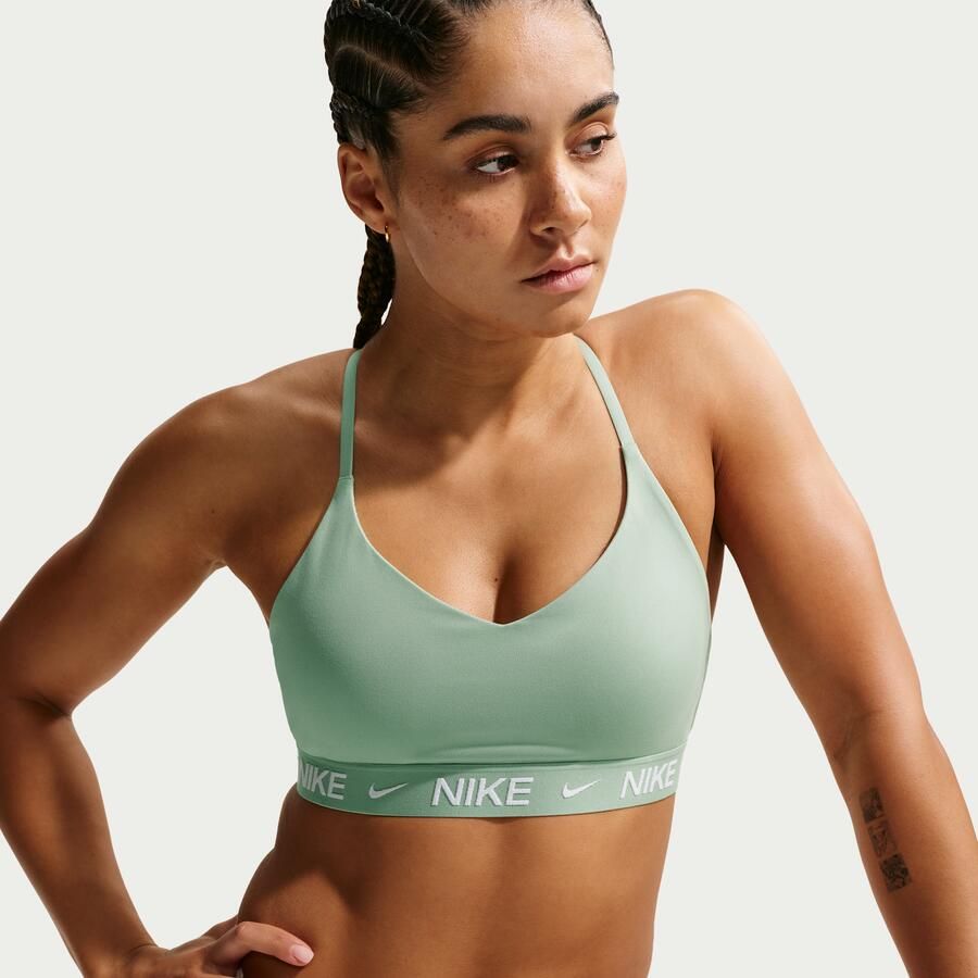 Nike Indy Light Support padded verstelbare sport-bh Groen - Foto 2