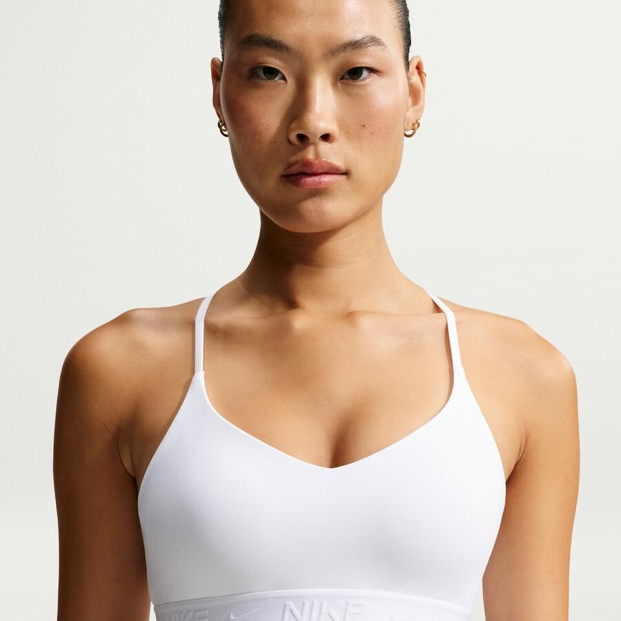 Nike Indy Light Support padded verstelbare sport-bh Wit - Foto 4