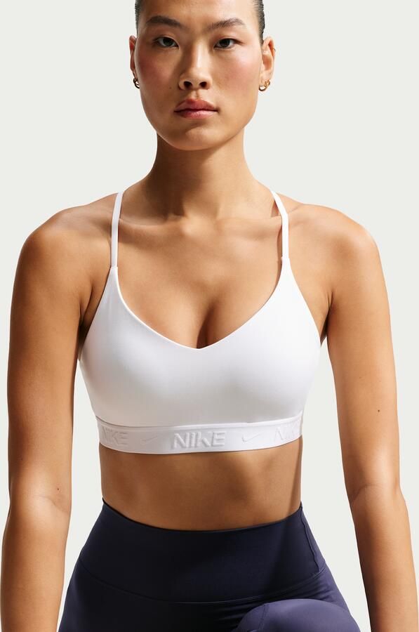 Nike Indy Light Support padded verstelbare sport-bh Wit - Foto 8