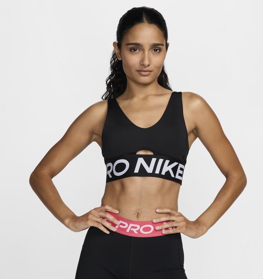 Nike Indy Plunge padded sport-bh met medium ondersteuning Zwart - Foto 3