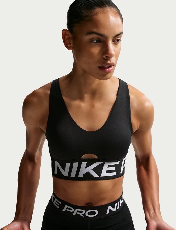 Nike Indy Plunge padded sport-bh met medium ondersteuning Zwart - Foto 5