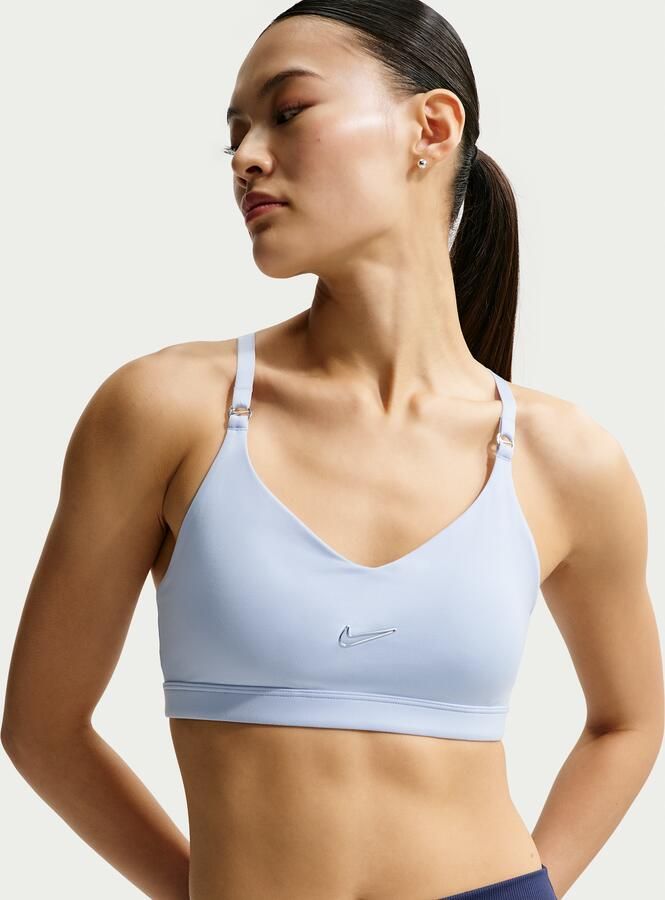 Nike Indy verstelbare padded sport-bh met lichte ondersteuning Blauw - Foto 4
