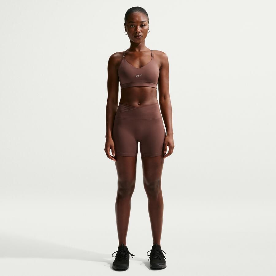 Nike Indy verstelbare padded sport-bh met lichte ondersteuning Bruin