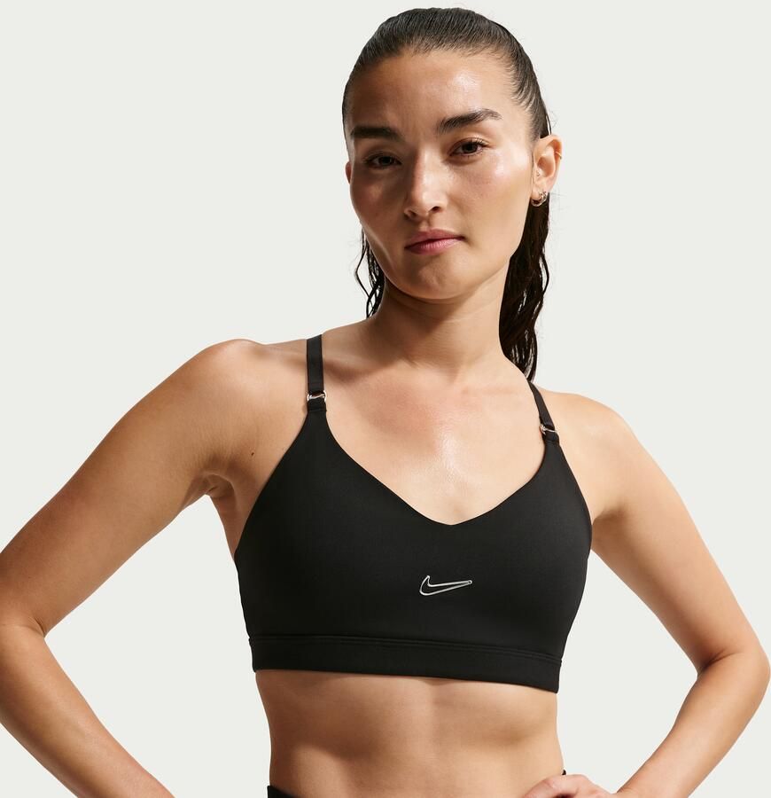 Nike Indy verstelbare padded sport-bh met lichte ondersteuning Zwart - Foto 4