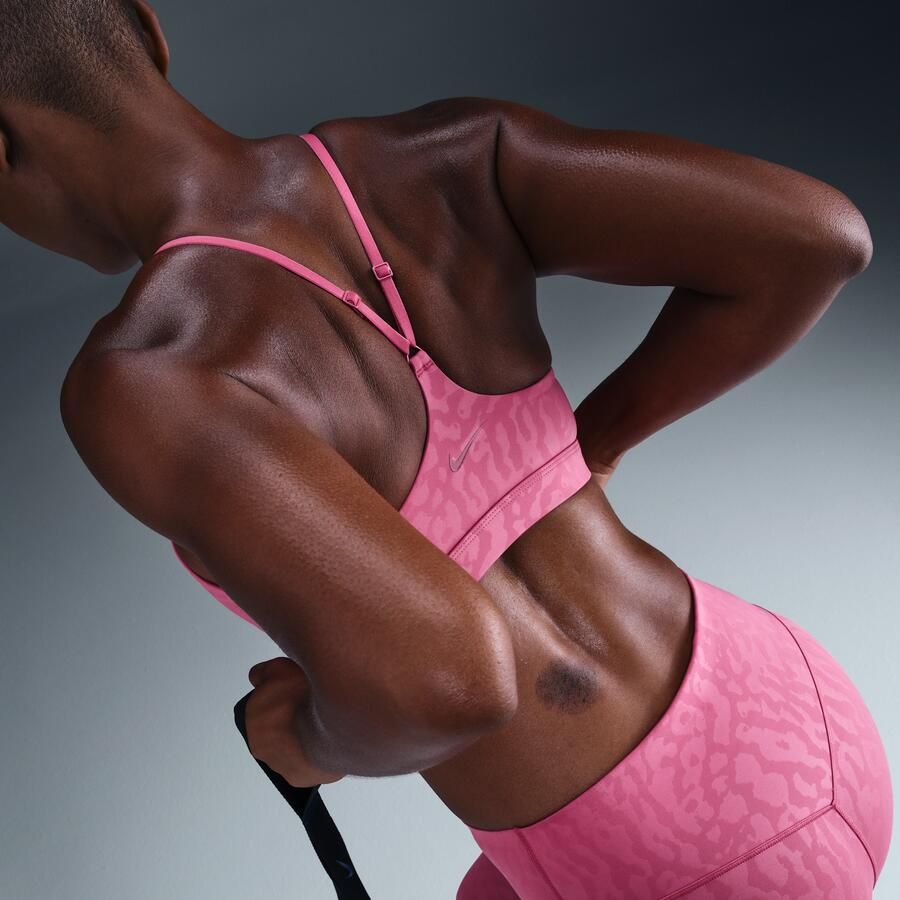 Nike Indy verstelbare padded sport-bh met print en lichte ondersteuning Paars - Foto 2