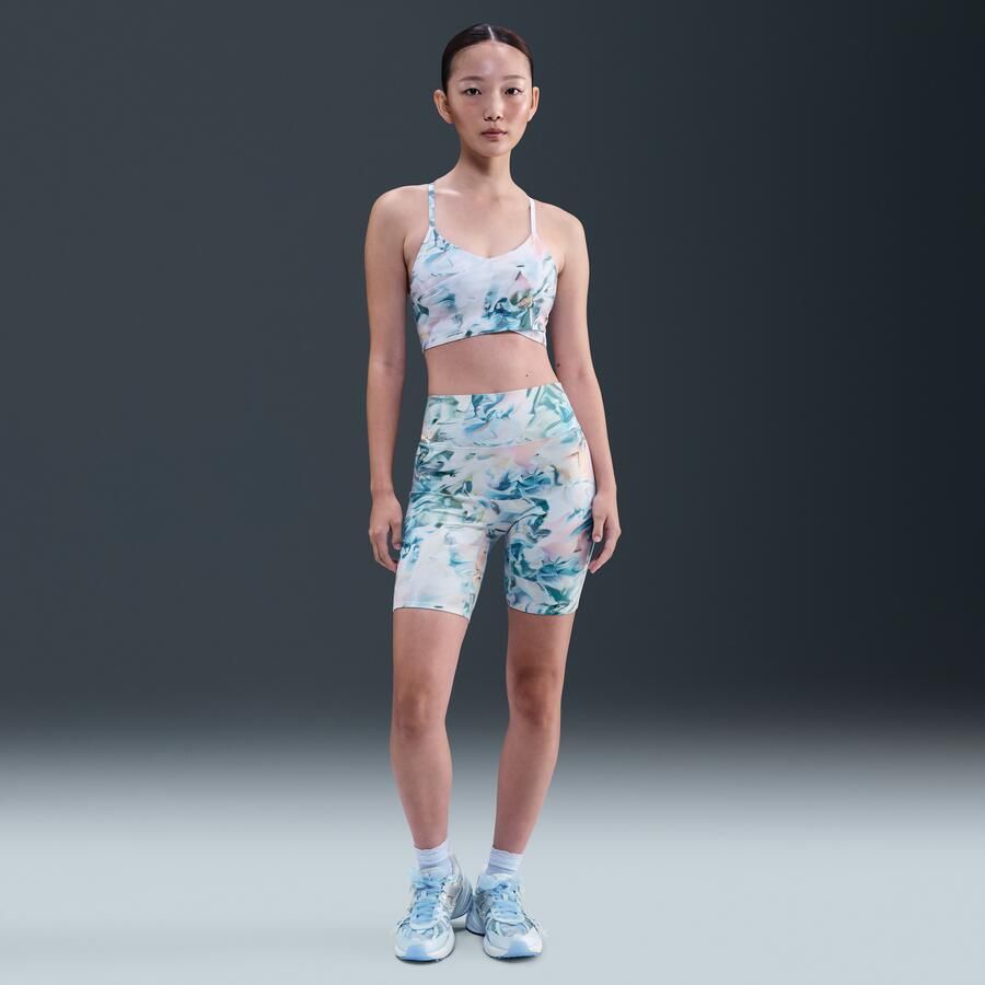 Nike Indy Women's Artist Collection gewatteerde sport-bh met wikkeleffect en lichte ondersteuning Blauw - Foto 3