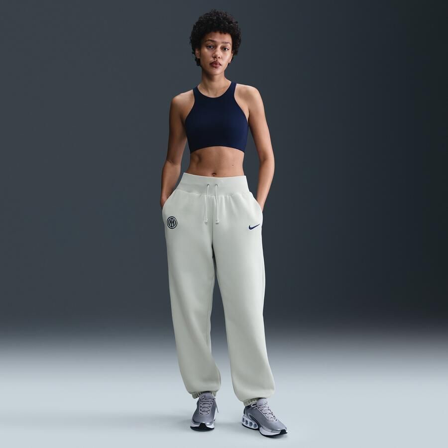 Nike Inter Milan Phoenix Fleece oversized voetbalbroek met hoge taille voor dames Grijs - Foto 4