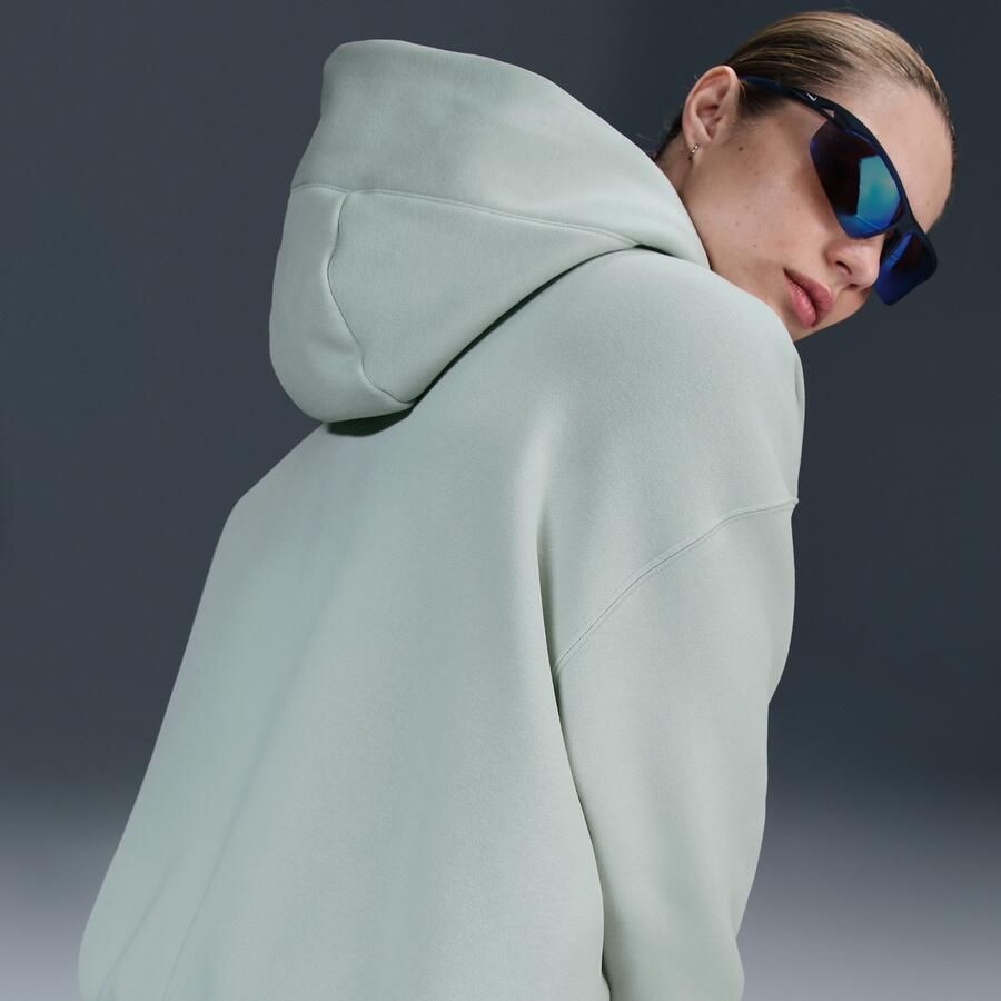 Nike Inter Milan Phoenix Fleece oversized voetbalhoodie voor dames Grijs