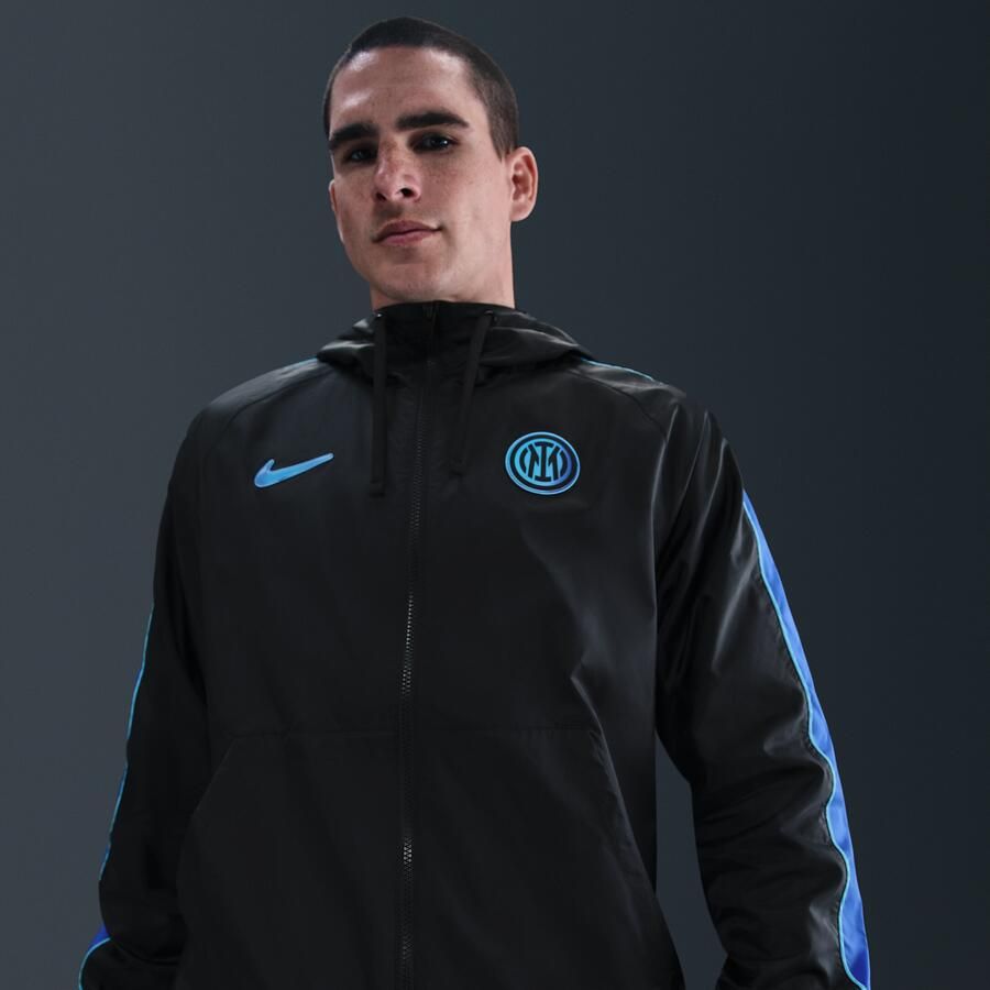 Nike Inter Milan Sport Essentials geweven voetbaltrainingspak met capuchon voor heren Zwart