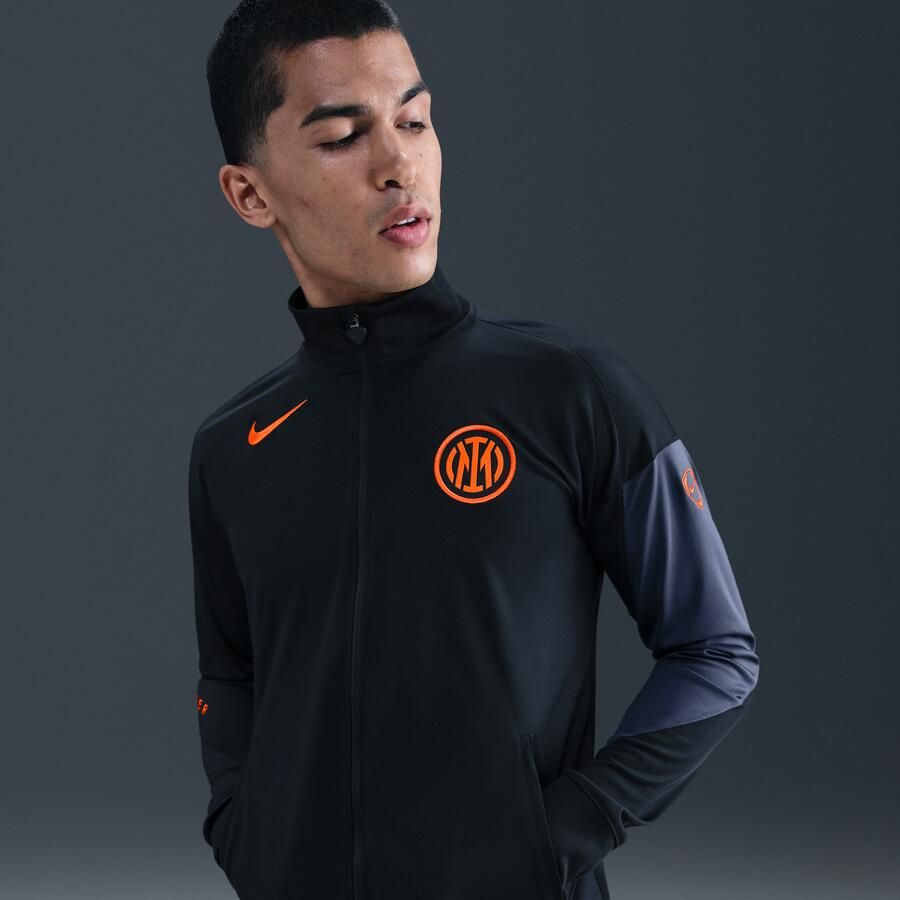 Nike Inter Milan Strike Derde Total 90 knit voetbaltrainingsjack met Dri-FIT voor heren Zwart