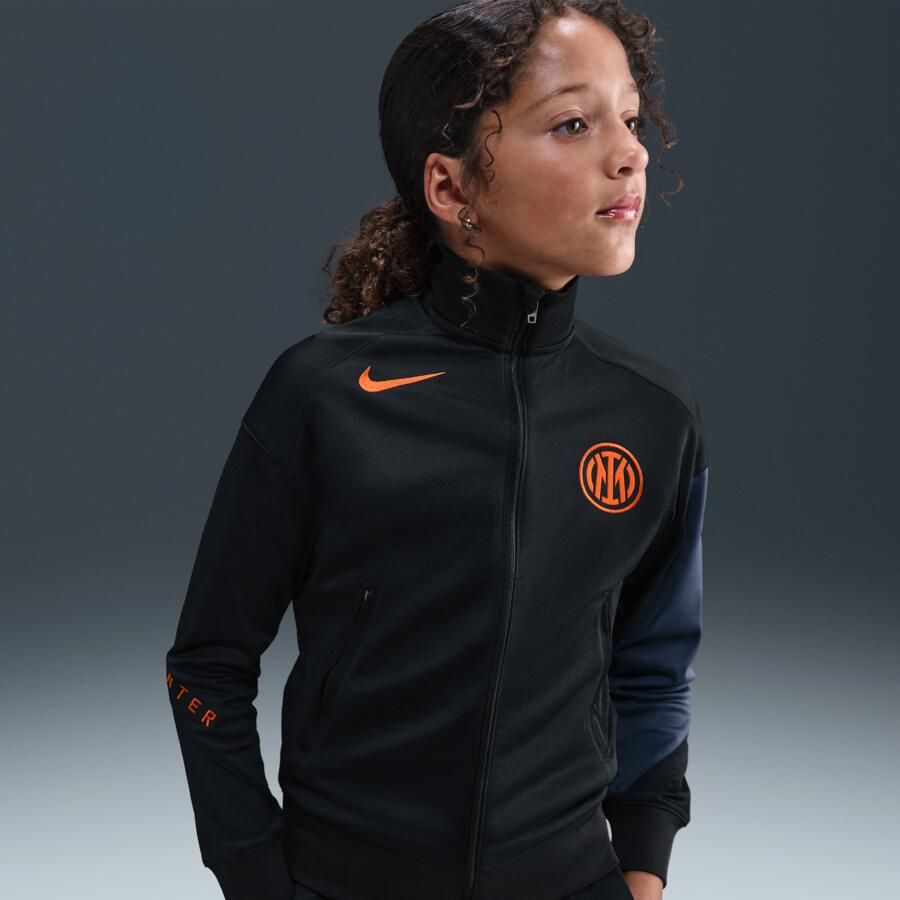 Nike Inter Milan Strike Derde Total 90 knit voetbaltrainingspak met Dri-FIT voor kids Zwart