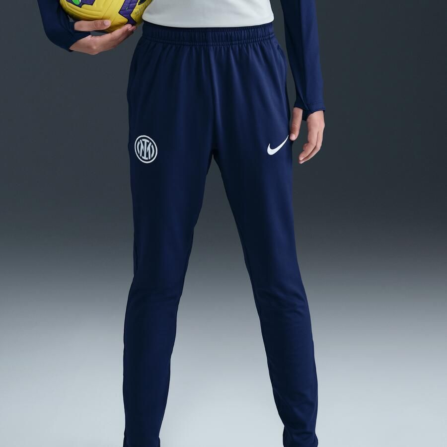 Nike Inter Milan Strike Dri-FIT knit voetbalbroek voor kids Blauw