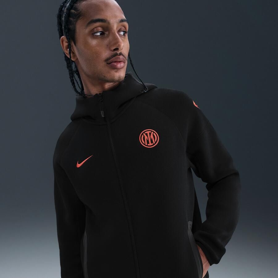 Nike Inter Milan Tech Windrunner Total 90 voetbalhoodie van fleece voor heren Zwart - Foto 4