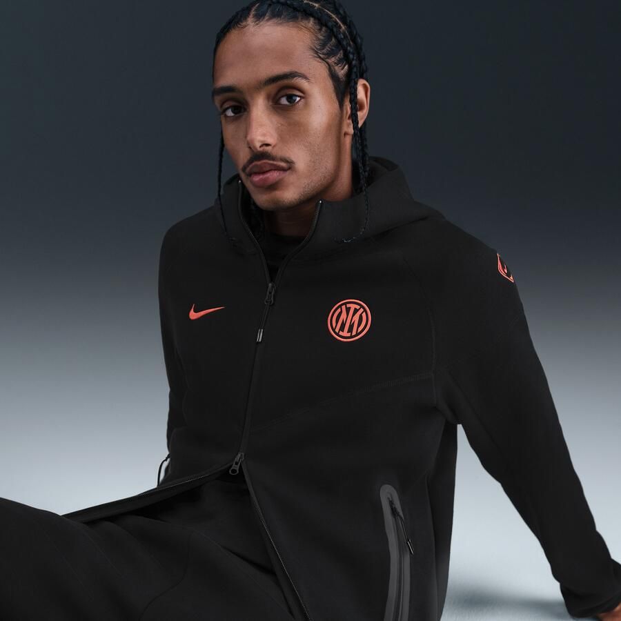 Nike Inter Milan Tech Windrunner Total 90 voetbalhoodie van fleece voor heren Zwart - Foto 2