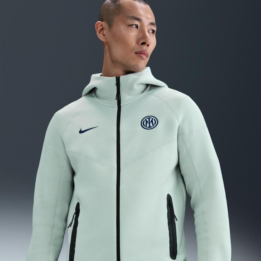 Nike Inter Milan Tech Windrunner voetbalhoodie met rits over de hele lengte van fleece voor heren Grijs - Foto 4