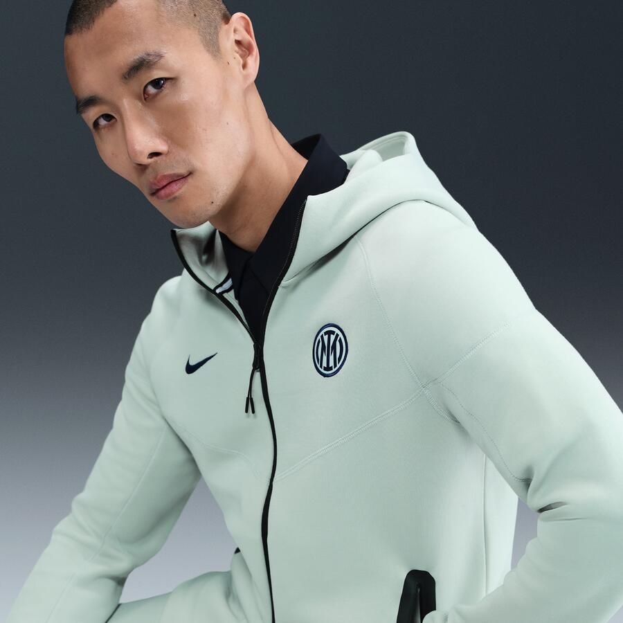 Nike Inter Milan Tech Windrunner voetbalhoodie met rits over de hele lengte van fleece voor heren Grijs - Foto 2