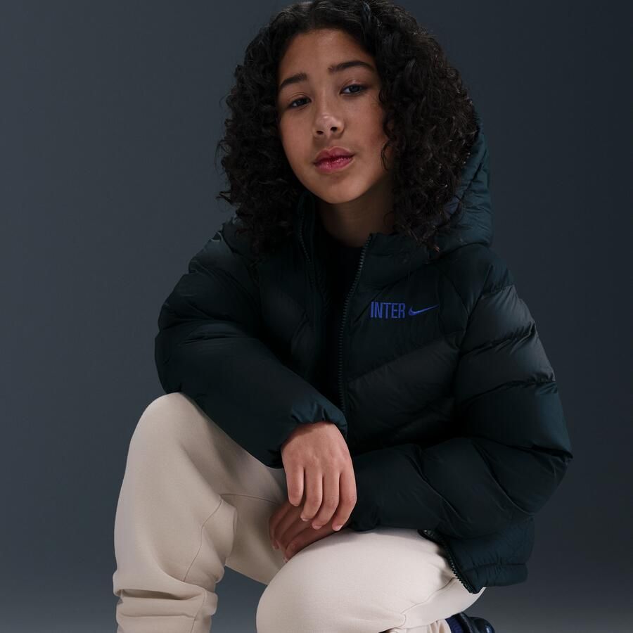 Nike Inter Milan voetbaljack met synthetische vulling en capuchon voor kids Zwart - Foto 2