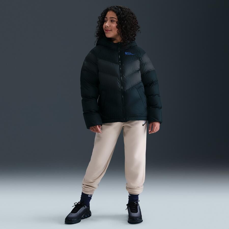 Nike Inter Milan voetbaljack met synthetische vulling en capuchon voor kids Zwart - Foto 3