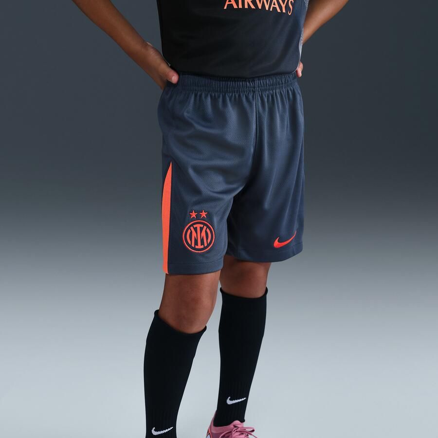 Nike Inter Milan 2025 26 Stadium Derde Total 90 replicavoetbalshorts met Dri-FIT voor kids Blauw