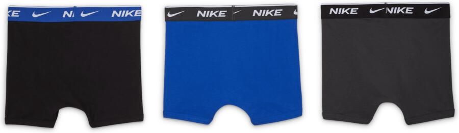 Nike katoenen effen boxershorts voor kids (3 stuks) Blauw