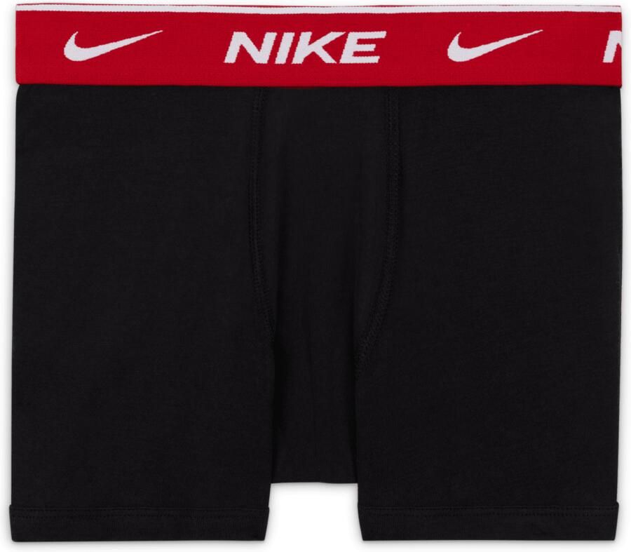 Nike katoenen effen boxershorts voor kids (3 stuks) Rood