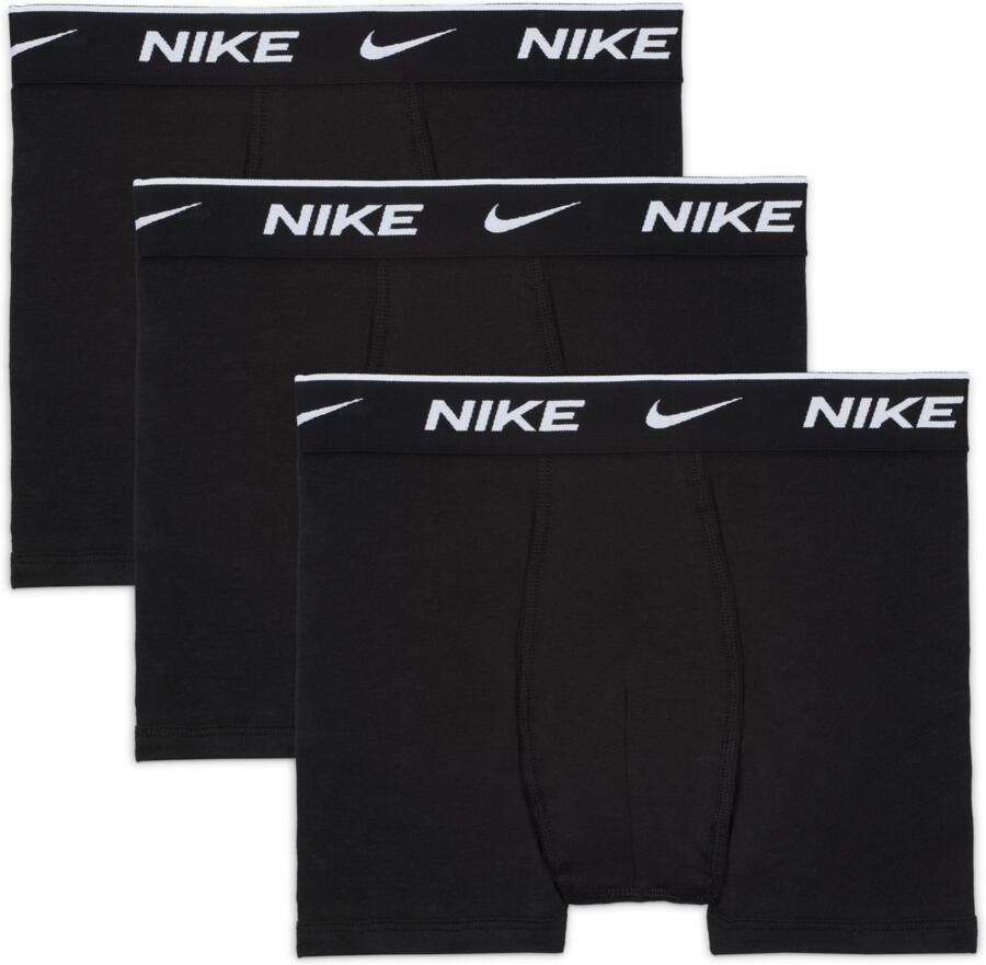 Nike katoenen effen boxershorts voor kids (3 stuks) Zwart - Foto 2