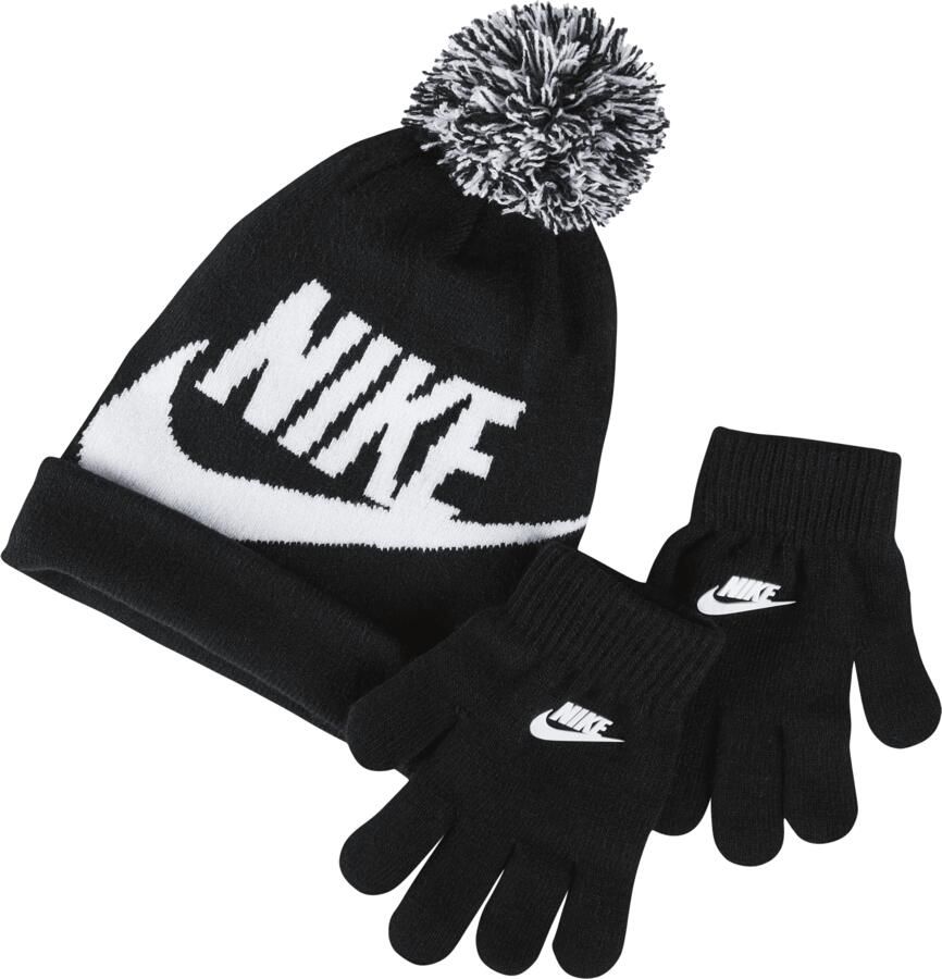 Nike Kleuterset met beanie en handschoenen Zwart - Foto 4
