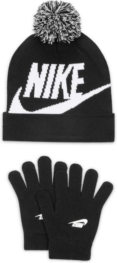 Nike Kleuterset met beanie en handschoenen Zwart - Foto 3