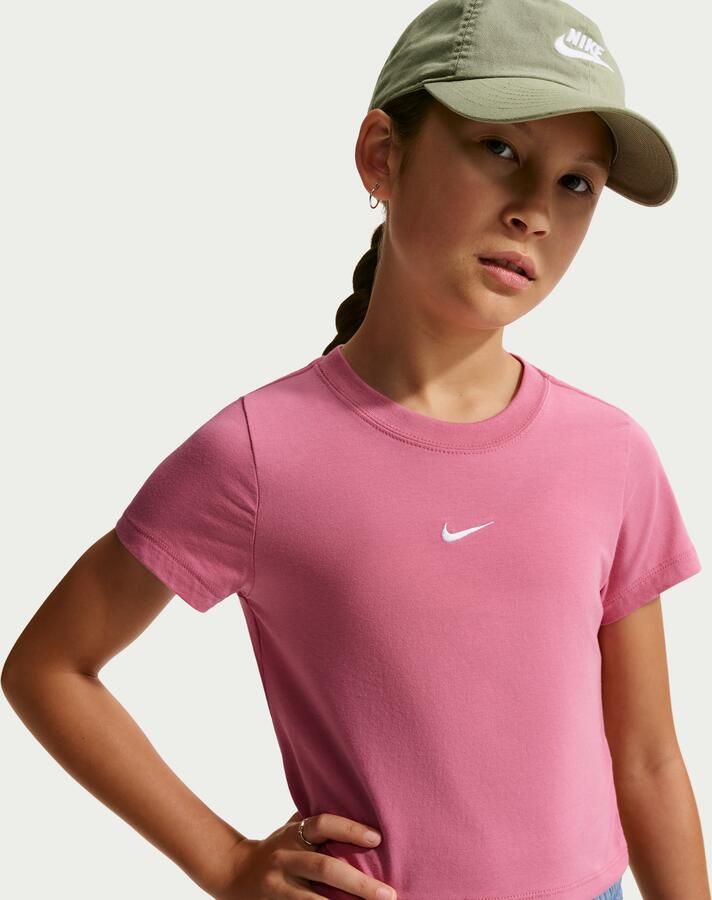 Nike kort T-shirt voor meisjes Roze