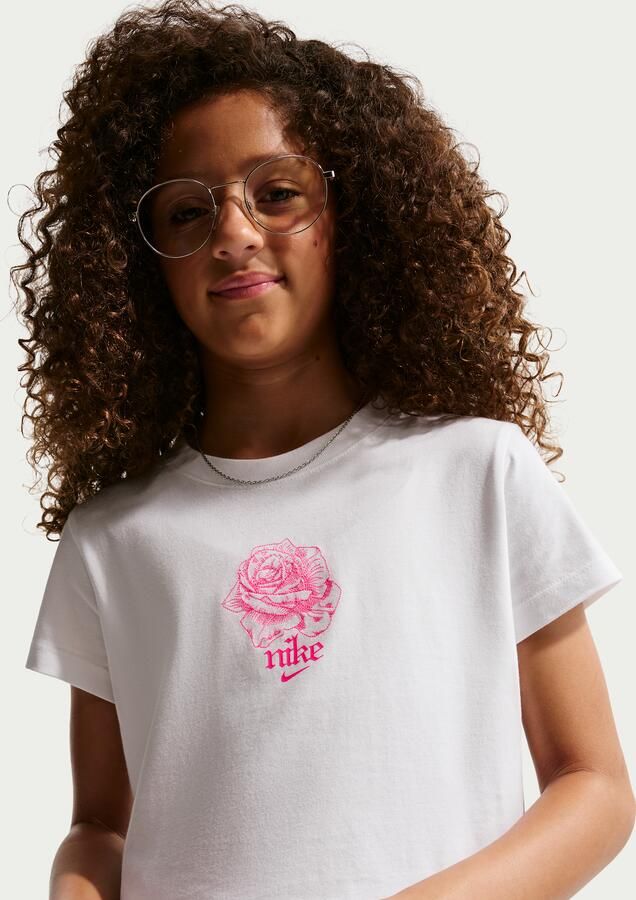 Nike kort T-shirt voor meisjes Wit - Foto 4
