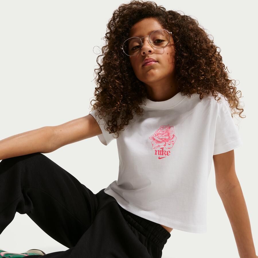 Nike kort T-shirt voor meisjes Wit - Foto 2