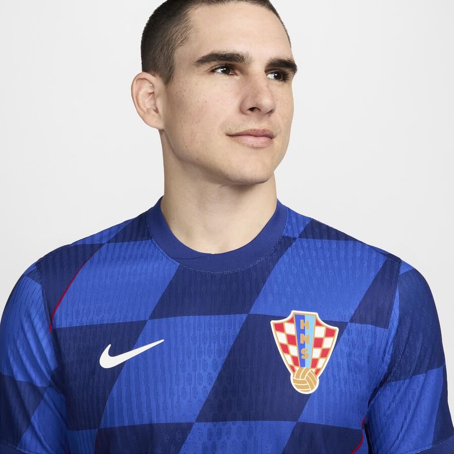 Nike Kroatië 2024 25 Match Uit Dri-FIT ADV authentiek voetbalshirt met korte mouwen voor heren Blauw