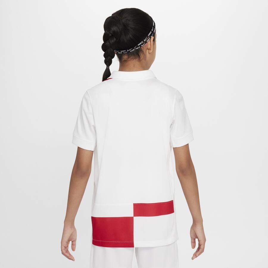 Nike Kroatië 2024 25 Stadium Thuis Dri-FIT replica voetbalshirt voor kids Wit - Foto 4
