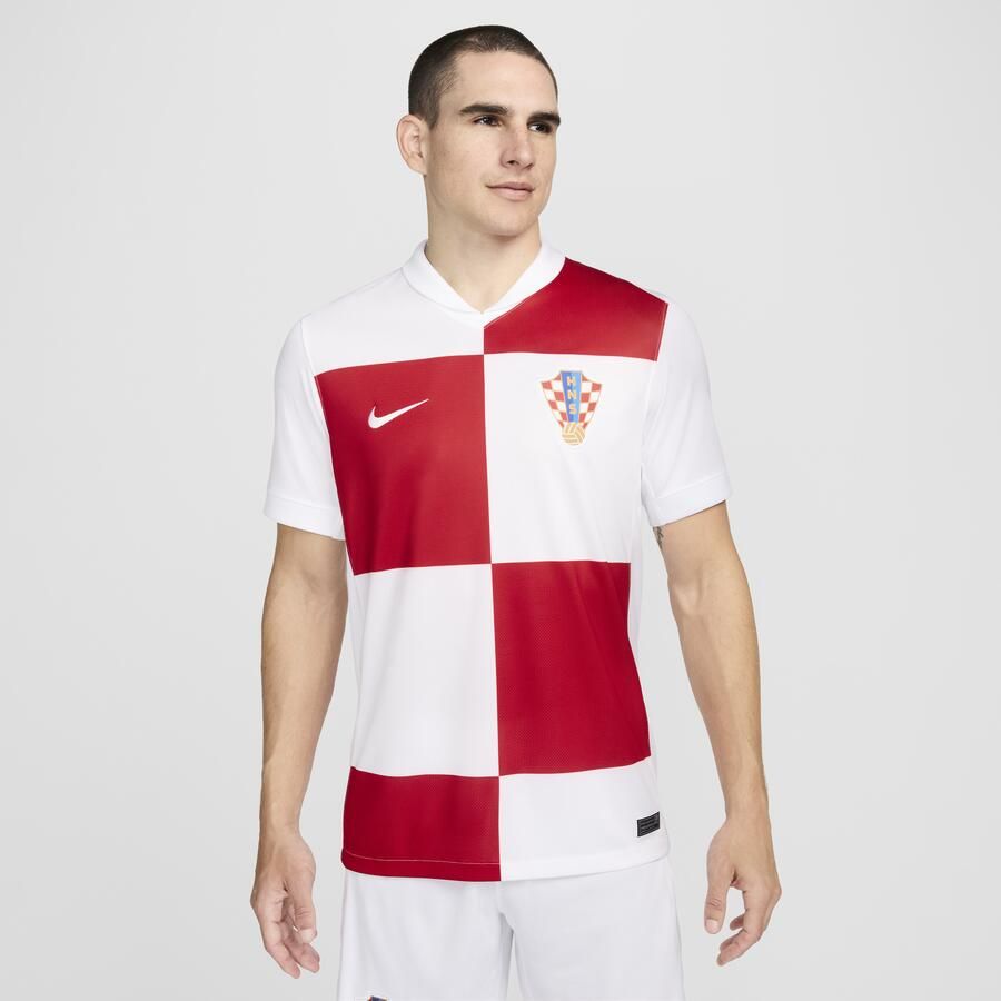 Nike Kroatië 2024 25 Stadium Thuis Dri-FIT replicavoetbalshirt voor heren Wit - Foto 3