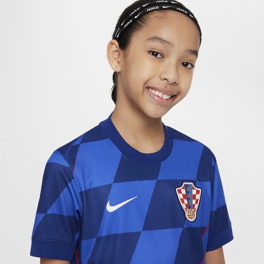Nike Kroatië 2024 25 Stadium Uit Dri-FIT replica voetbalshirt voor kids Blauw