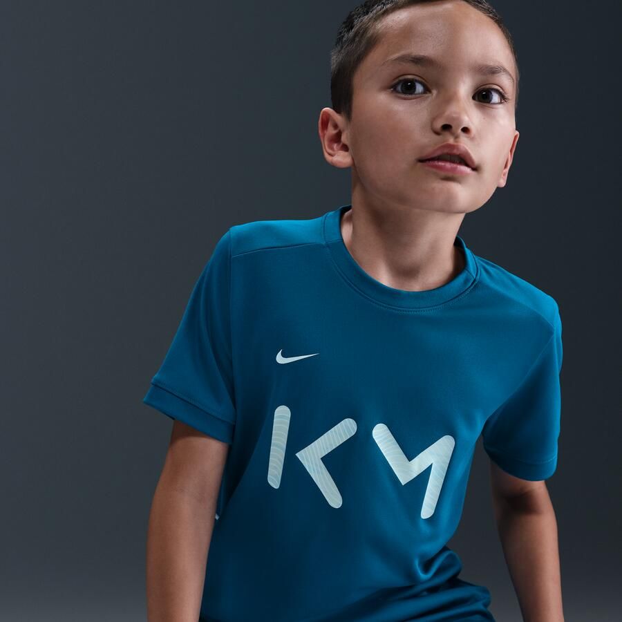 Nike Kylian Mbappé Academy voetbalshirt met korte mouwen en Dri-FIT voor kids Blauw - Foto 2