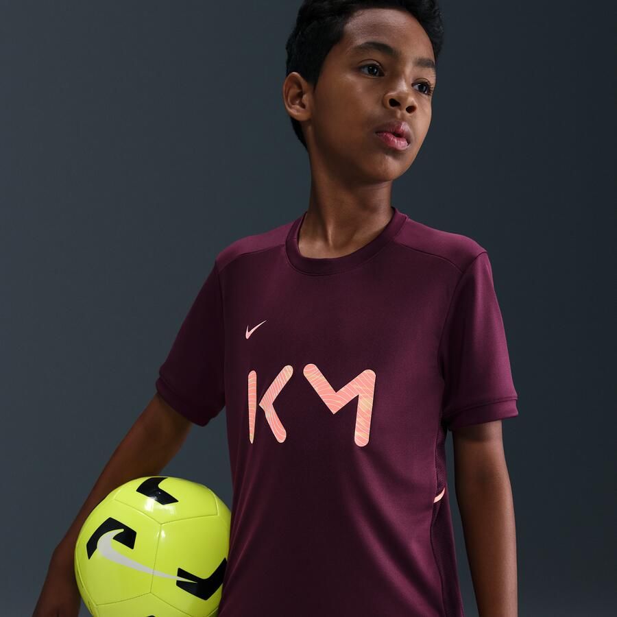 Nike Kylian Mbappé Academy voetbalshirt met korte mouwen en Dri-FIT voor kids Rood - Foto 2