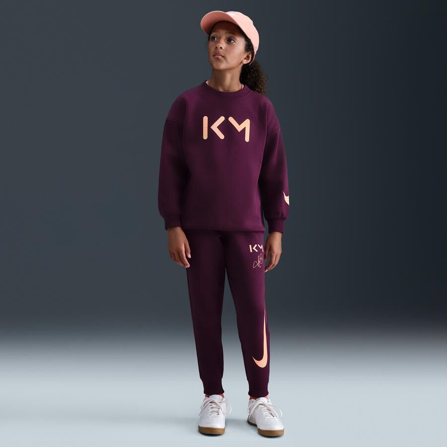 Nike Kylian Mbappé Club Fleece oversized voetbalsweatshirt met ronde hals voor meisjes Rood - Foto 3