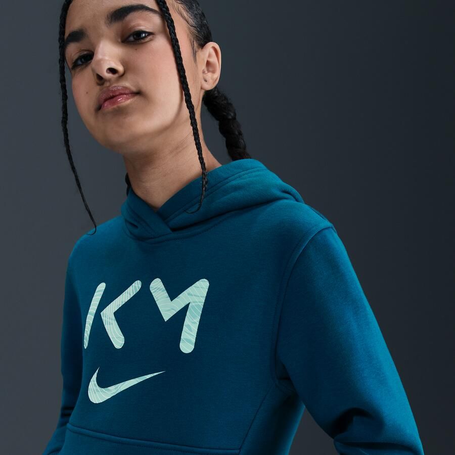 Nike Kylian Mbappé Club Fleece voetbalhoodie met Dri-FIT voor kids Blauw