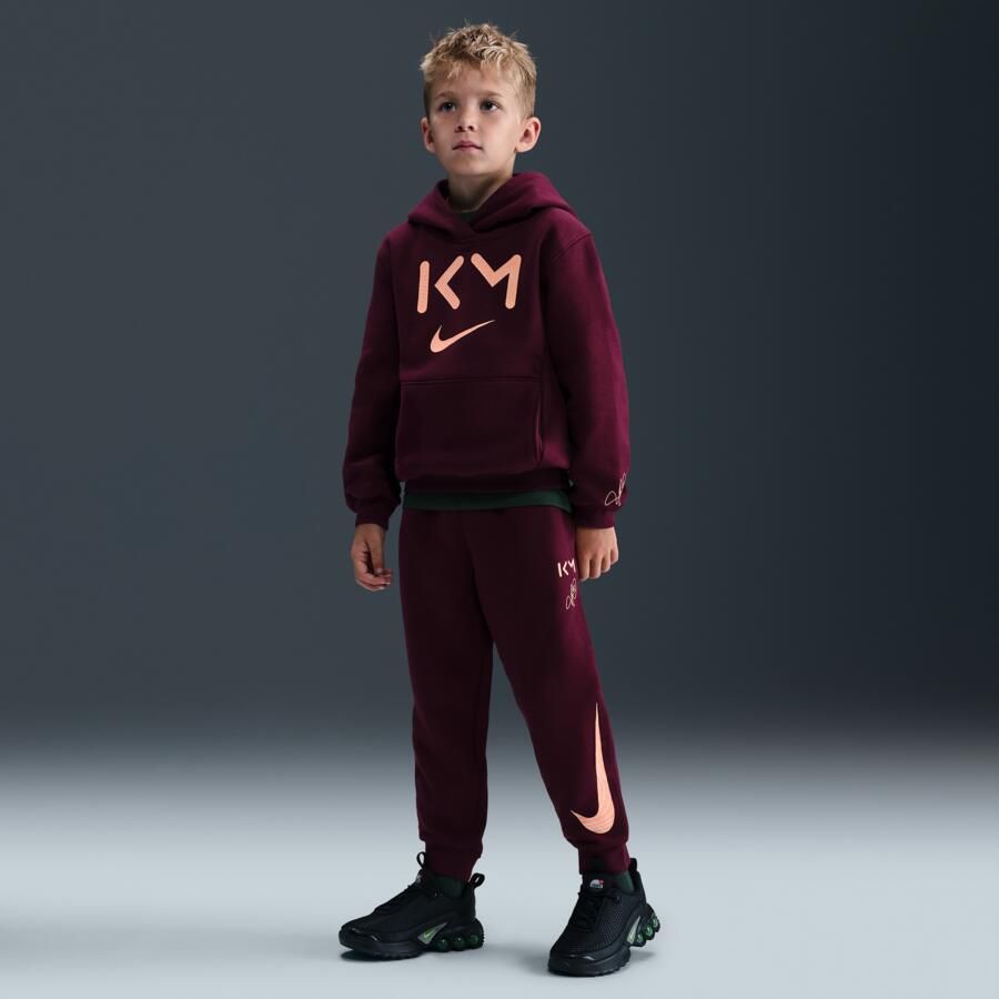 Nike Kylian Mbappé fleeceset met hoodie en broek voor kleuters Rood - Foto 4
