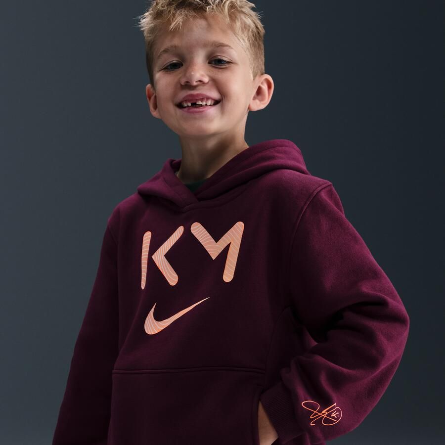 Nike Kylian Mbappé fleeceset met hoodie en broek voor kleuters Rood