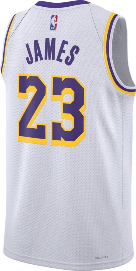 Nike LeBron James Los Angeles Lakers 2022 23 Association Edition Dri-FIT Swingman NBA-jersey voor heren Wit - Foto 4