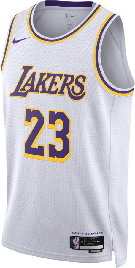 Nike LeBron James Los Angeles Lakers 2022 23 Association Edition Dri-FIT Swingman NBA-jersey voor heren Wit - Foto 3