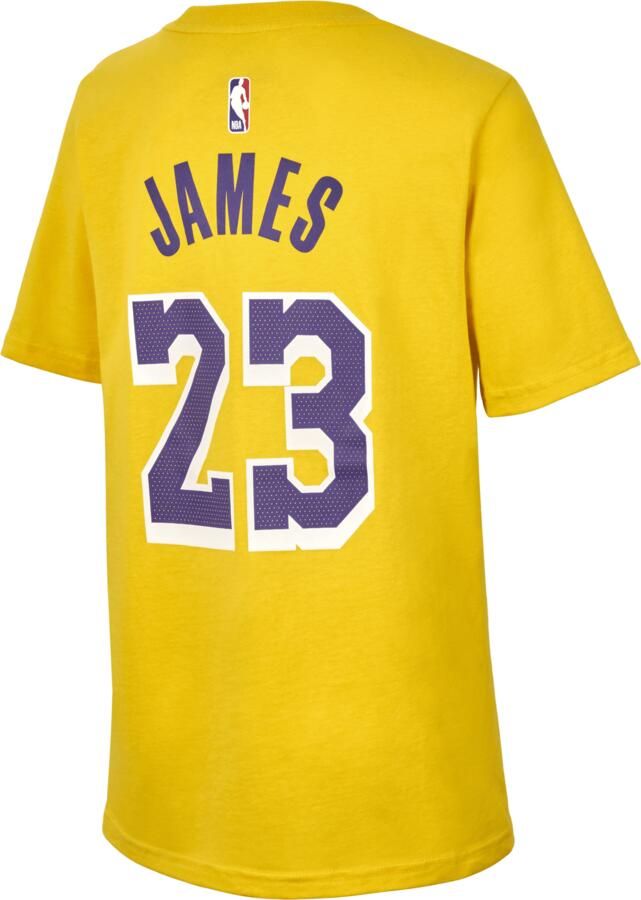 Nike LeBron James Los Angeles Lakers NBA-shirt voor jongens Geel - Foto 3