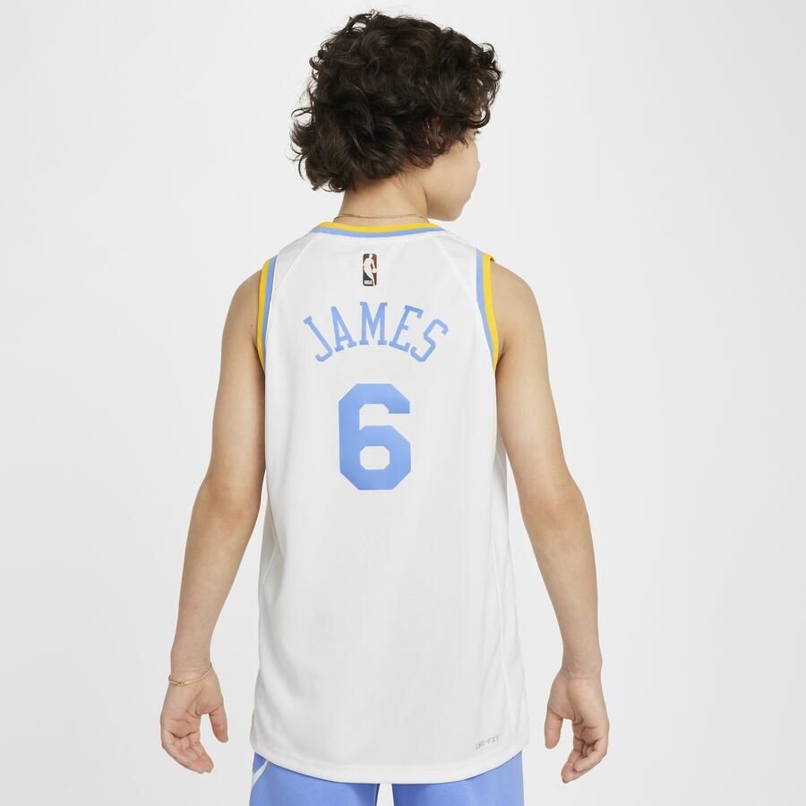 Nike Lebron James Los Angeles Lakers Swingman NBA-jersey met Dri-FIT voor kids Wit - Foto 4