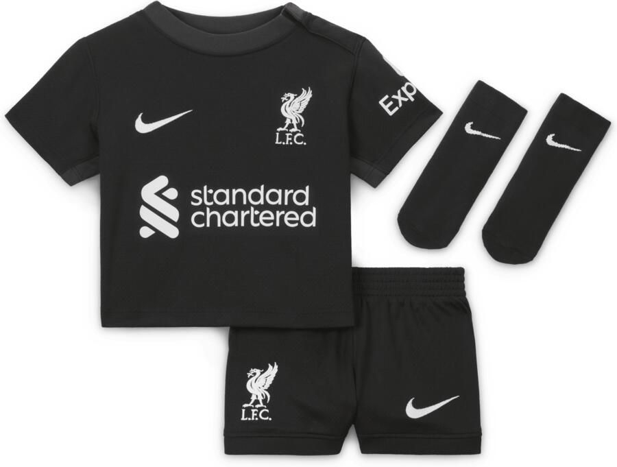Nike Liverpool FC 2024 25 Stadium Uit driedelig replica-voetbaltenue voor baby's peuters Groen - Foto 2