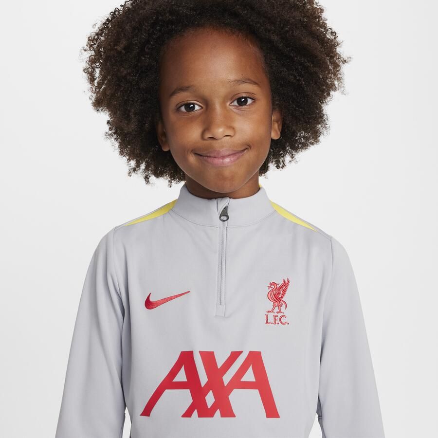 Nike Liverpool FC Academy Pro Derde Dri-FIT knit voetbaltrainingstop voor kleuters Grijs